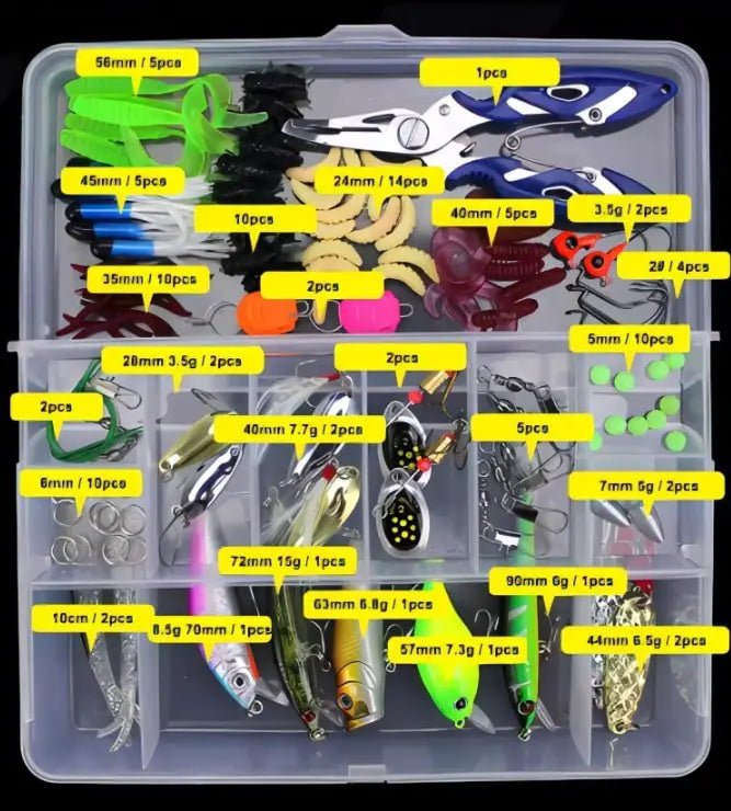 103pcs Artificial Bait Minnow Crank Spoon Fishing Lure Set - introvertgiftboxes.com