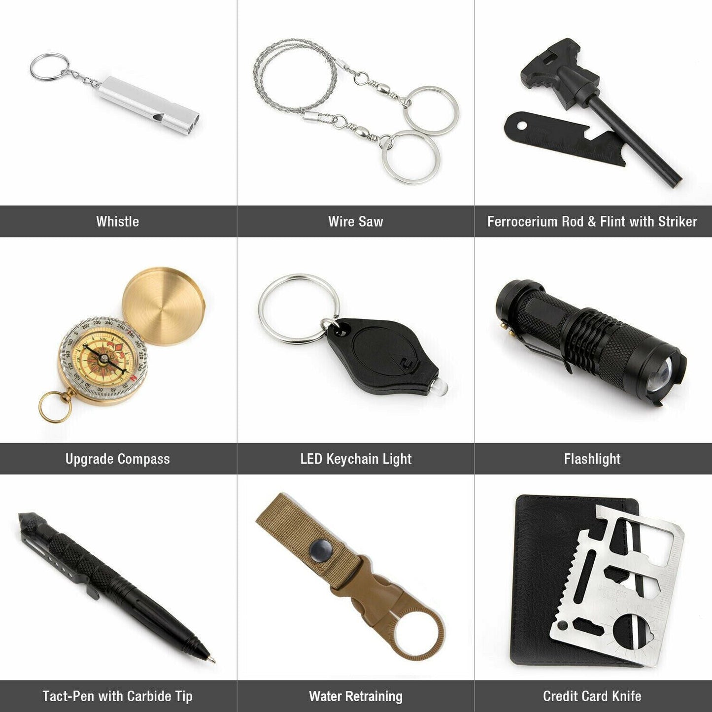 14 in 1 Outdoor Emergency Survival And Safety Gear Kit Camping - giftsforintroverts.com