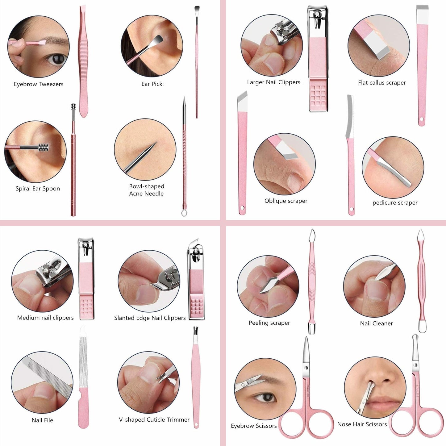 18 In 1 Lovely Lady DIY Manicure Pedicure Tool Set - giftsforintroverts.com