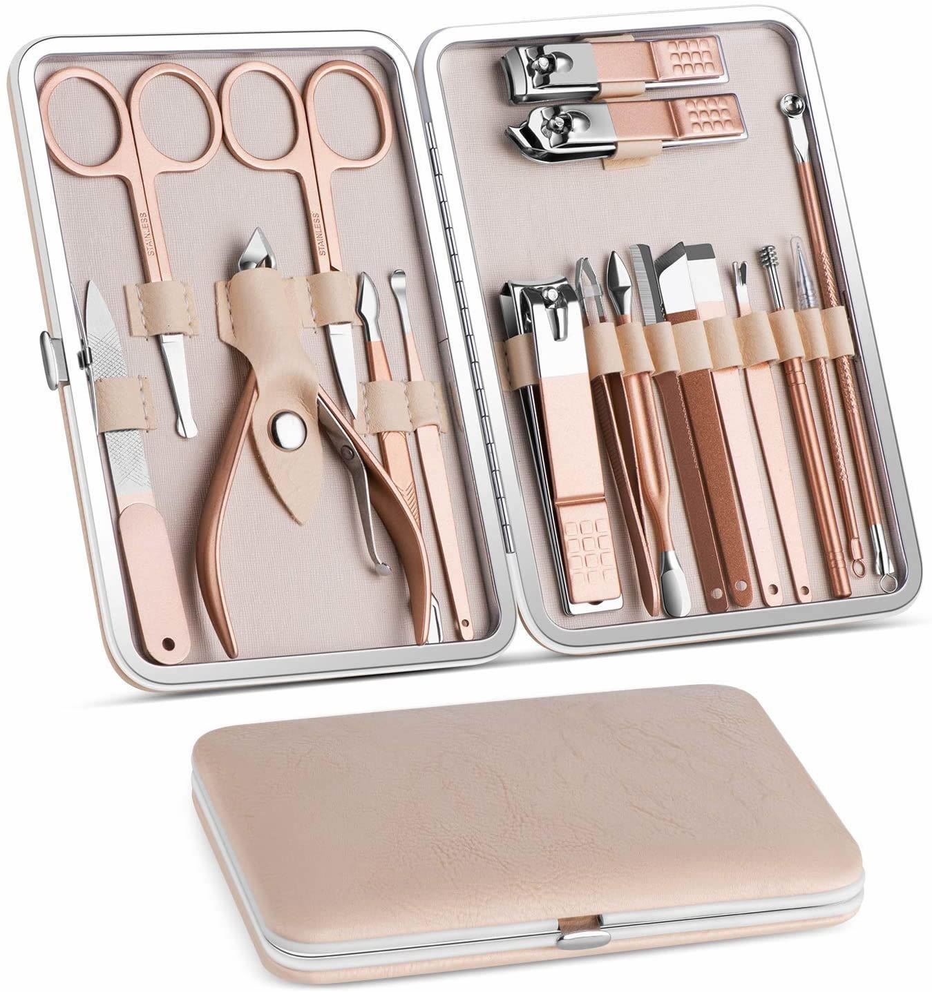 18 In 1 Lovely Lady DIY Manicure Pedicure Tool Set - giftsforintroverts.com