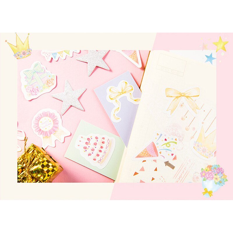 46Pcs/Pack Sweet Pink Mini Sticker Diy Scrapbook - giftsforintroverts.com