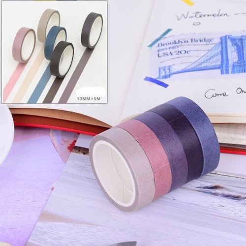 5Pcs/Set Paper Adhesive Tape Decorative Scrapbook - giftsforintroverts.com