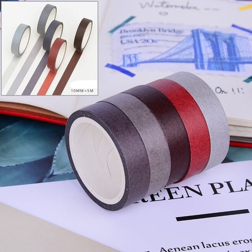 5Pcs/Set Paper Adhesive Tape Decorative Scrapbook - giftsforintroverts.com