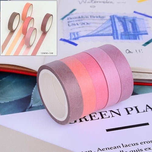 5Pcs/Set Paper Adhesive Tape Decorative Scrapbook - giftsforintroverts.com