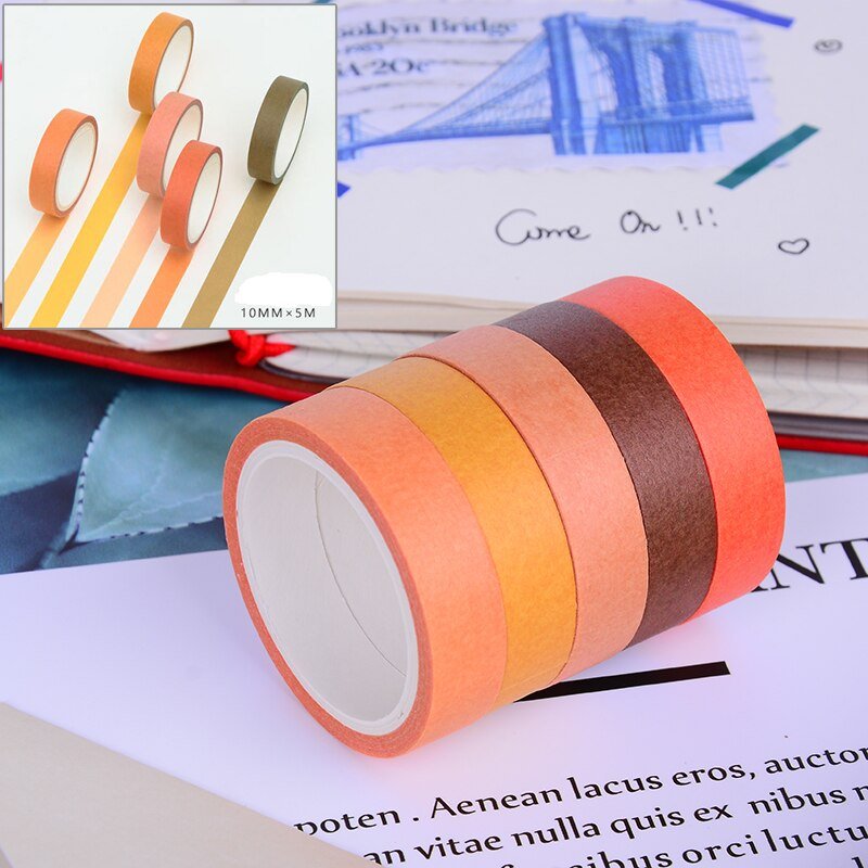 5Pcs/Set Paper Adhesive Tape Decorative Scrapbook - giftsforintroverts.com