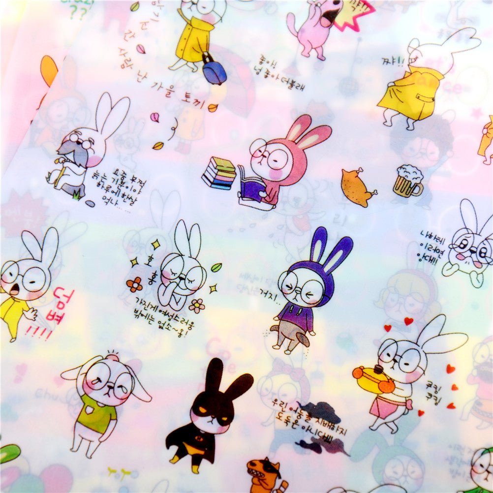6 Sheets Rabbit Book Sticker For Diary Scrapbook - giftsforintroverts.com