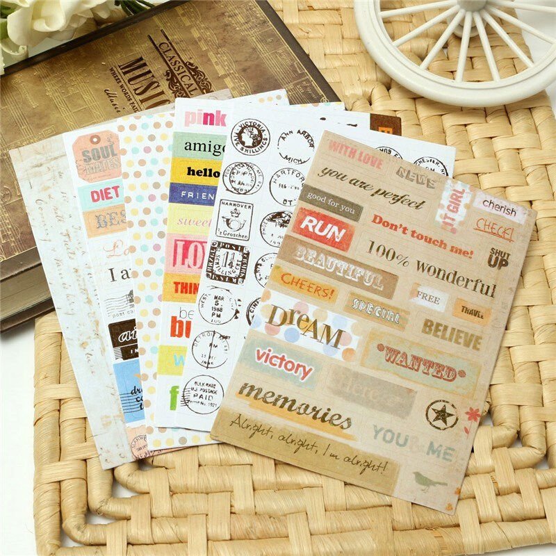 6 Sheets/set Calendar Paper Sticker Scrapbook Kids - giftsforintroverts.com