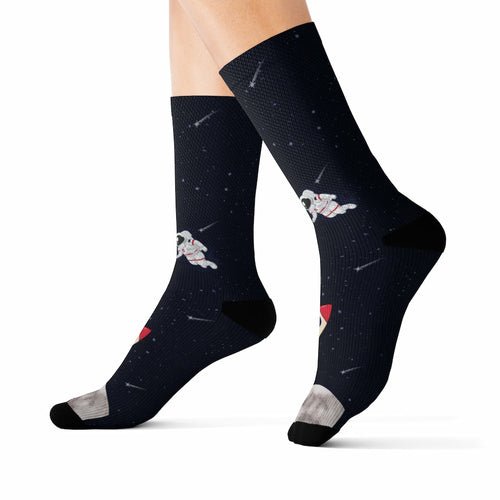 Astronaut and Space Funny Novelty Socks - giftsforintroverts.com