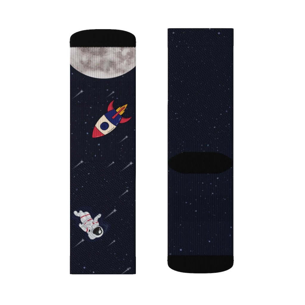 Astronaut and Space Funny Novelty Socks - giftsforintroverts.com