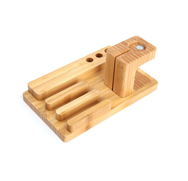 Bamboo Docking Station With 4 USB Port - giftsforintroverts.com
