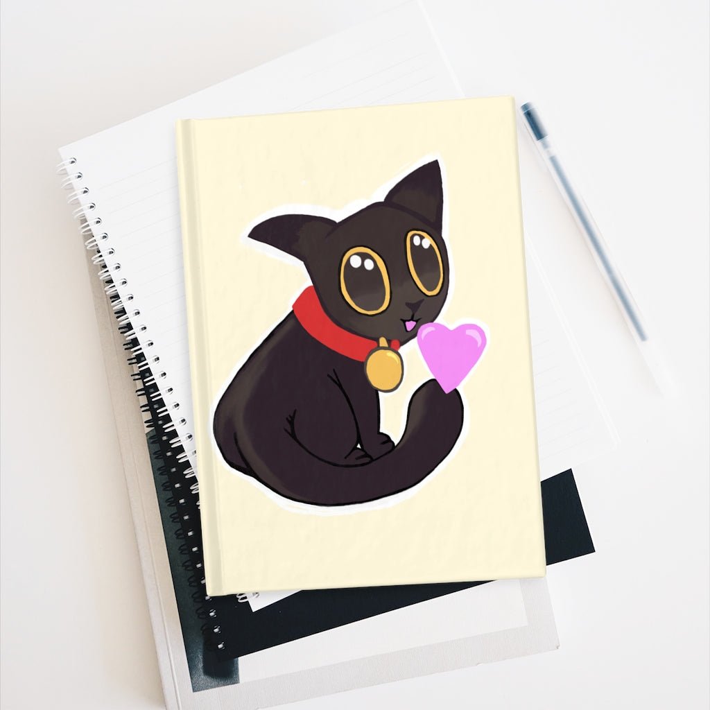 Black Kitty Journal - Ruled Line - giftsforintroverts.com