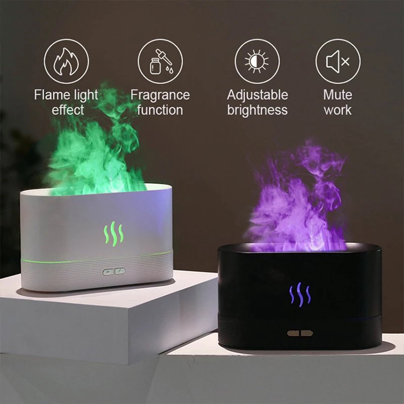 Colorful Flame Air Humidifier USB Aroma Diffuser - giftsforintroverts.com
