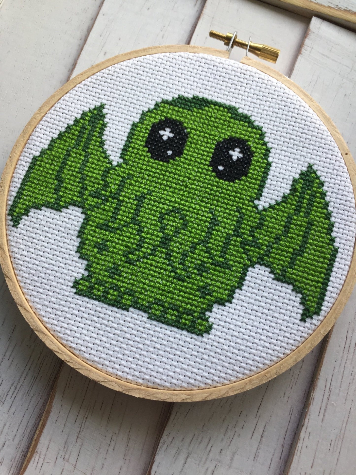 Cute Cthulhu Counted Cross Stitch DIY KIT Intermediate - giftsforintroverts.com