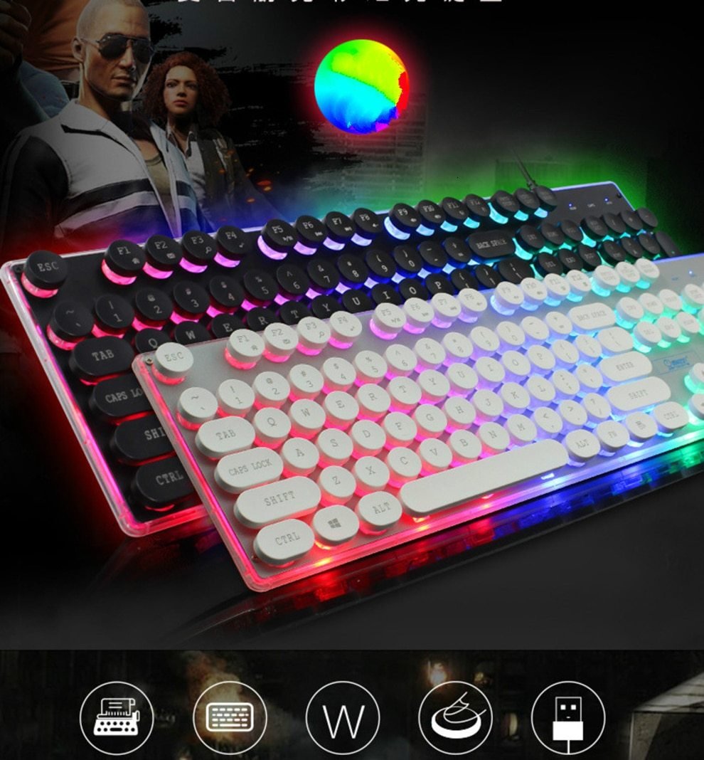 Dragon LED Backlight Gaming USB Wired Keyboard Mouse Set - giftsforintroverts.com