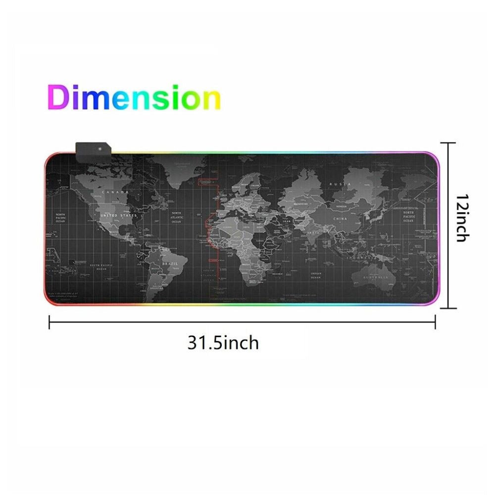 Dragon RGB Gaming Mouse Pad World Map - giftsforintroverts.com