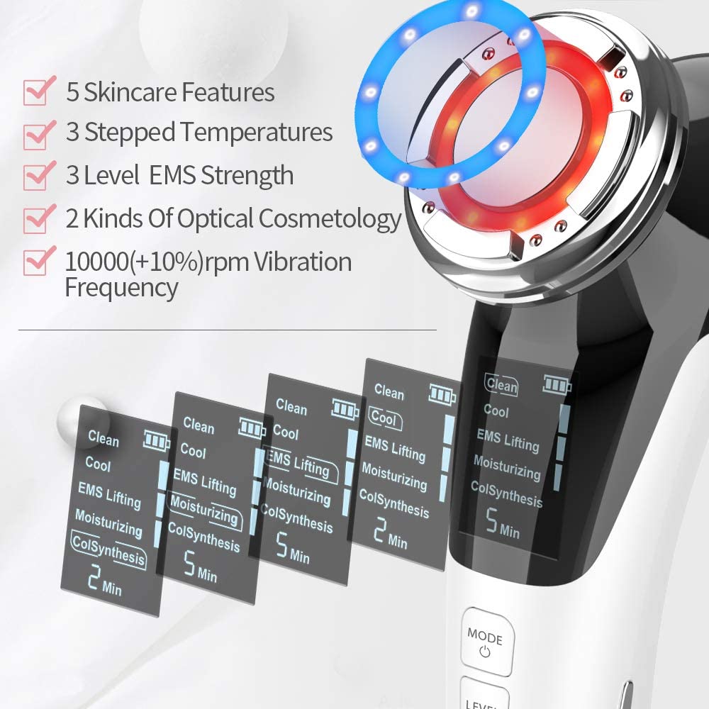 Facial Massager Ultrasonic Vibration Wrinkle Remover Anti - Ageing - giftsforintroverts.com
