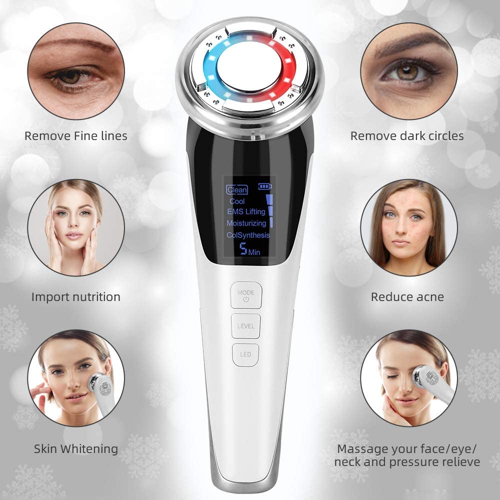 Facial Massager Ultrasonic Vibration Wrinkle Remover Anti - Ageing - giftsforintroverts.com