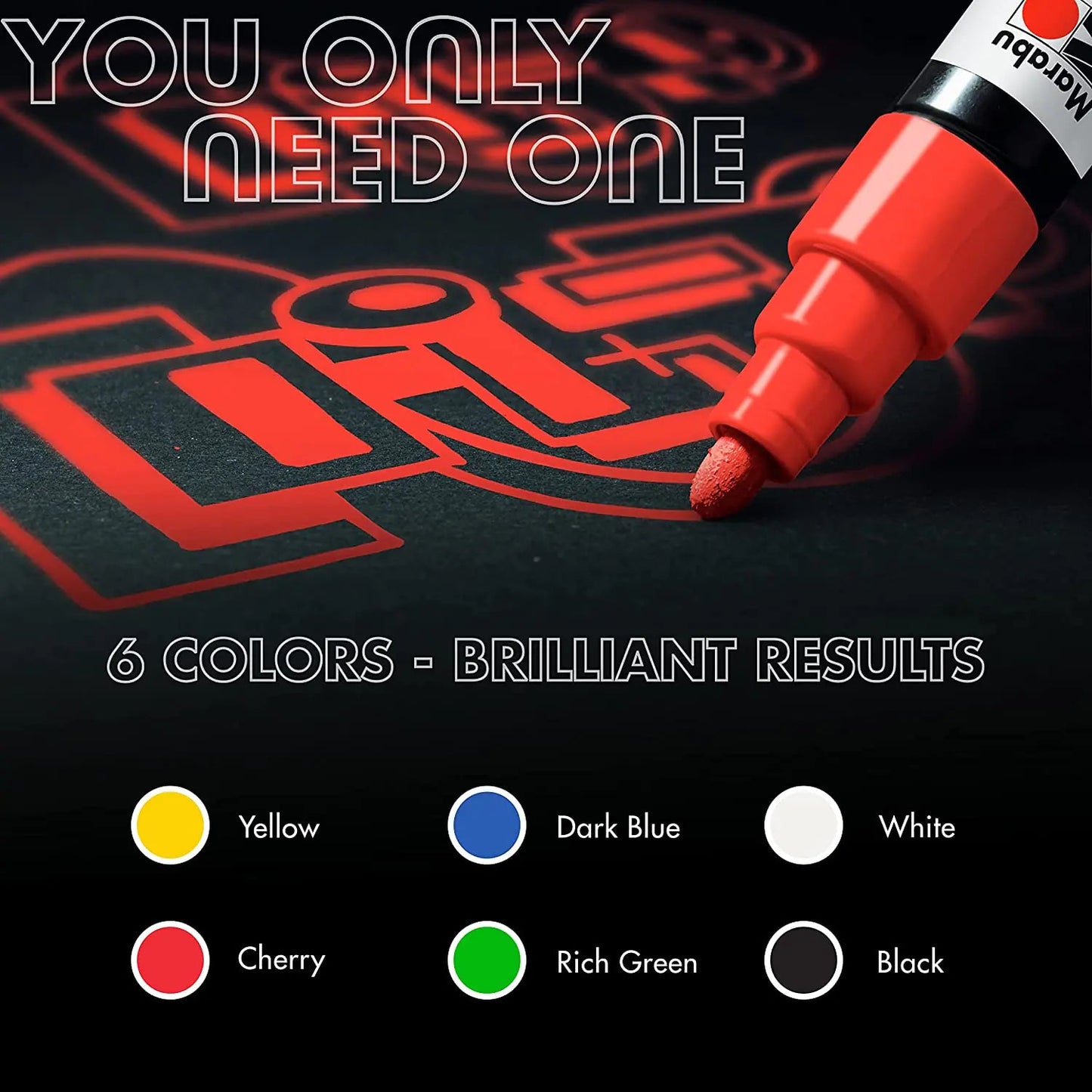 Fine Point Marabu YONO Markers 6 - Pack - introvertgiftboxes.com