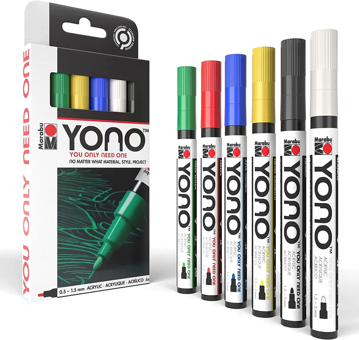 Fine Point Marabu YONO Markers 6 - Pack - introvertgiftboxes.com