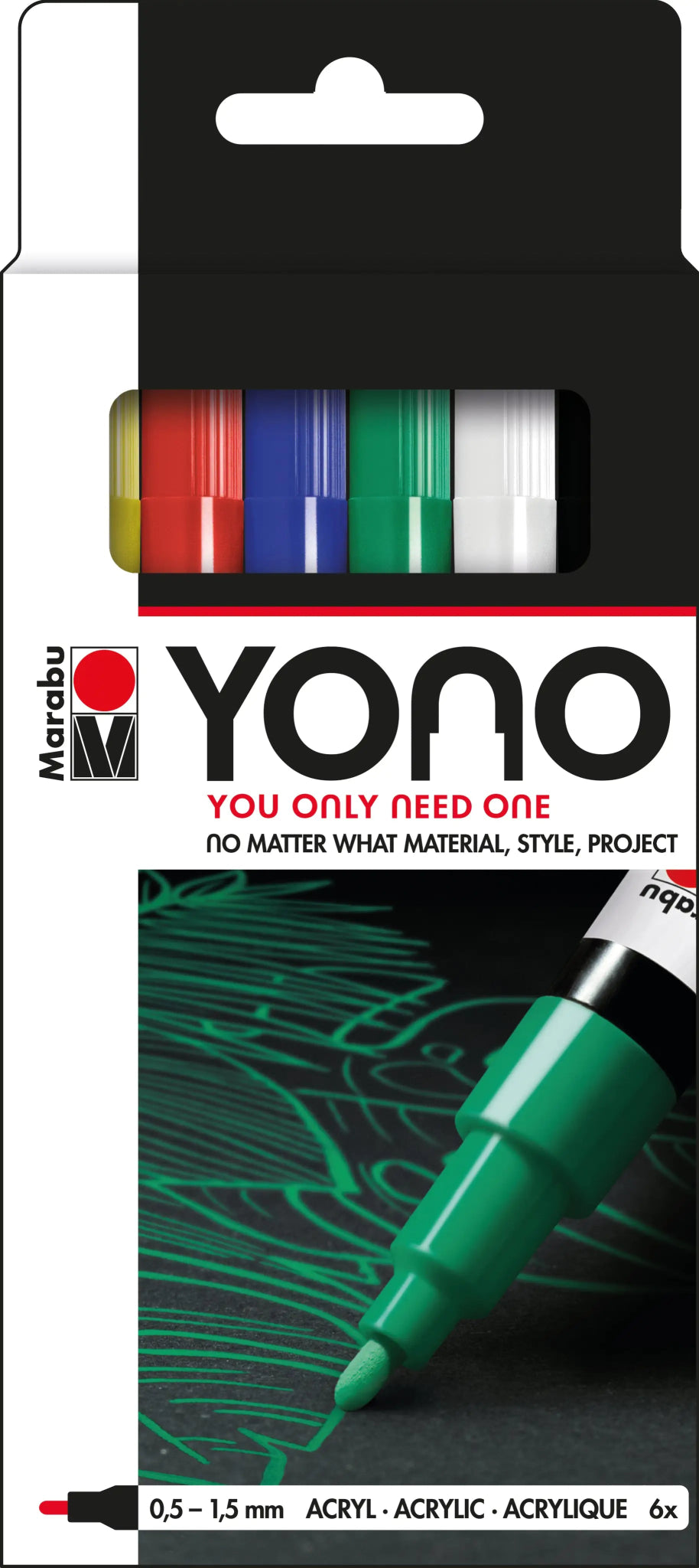 Fine Point Marabu YONO Markers 6 - Pack - introvertgiftboxes.com