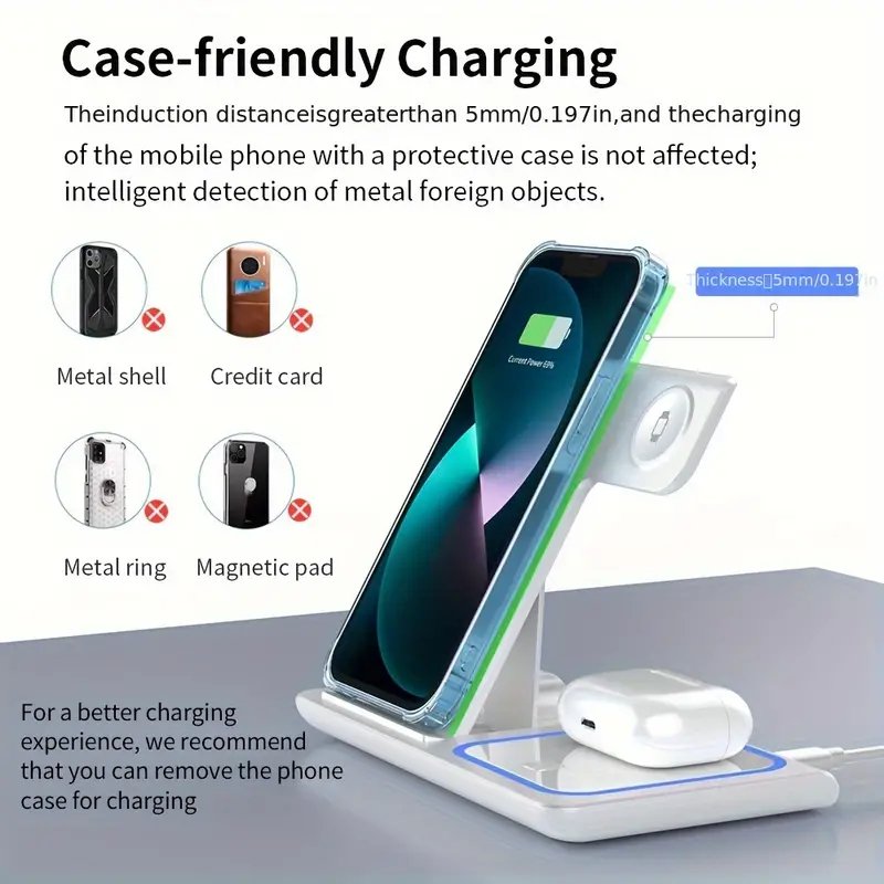 Foldable 3 In 1 Fast 15w QI Wireless Charging Station - giftsforintroverts.com