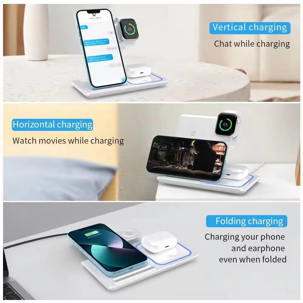 Foldable 3 In 1 Fast 15w QI Wireless Charging Station - giftsforintroverts.com