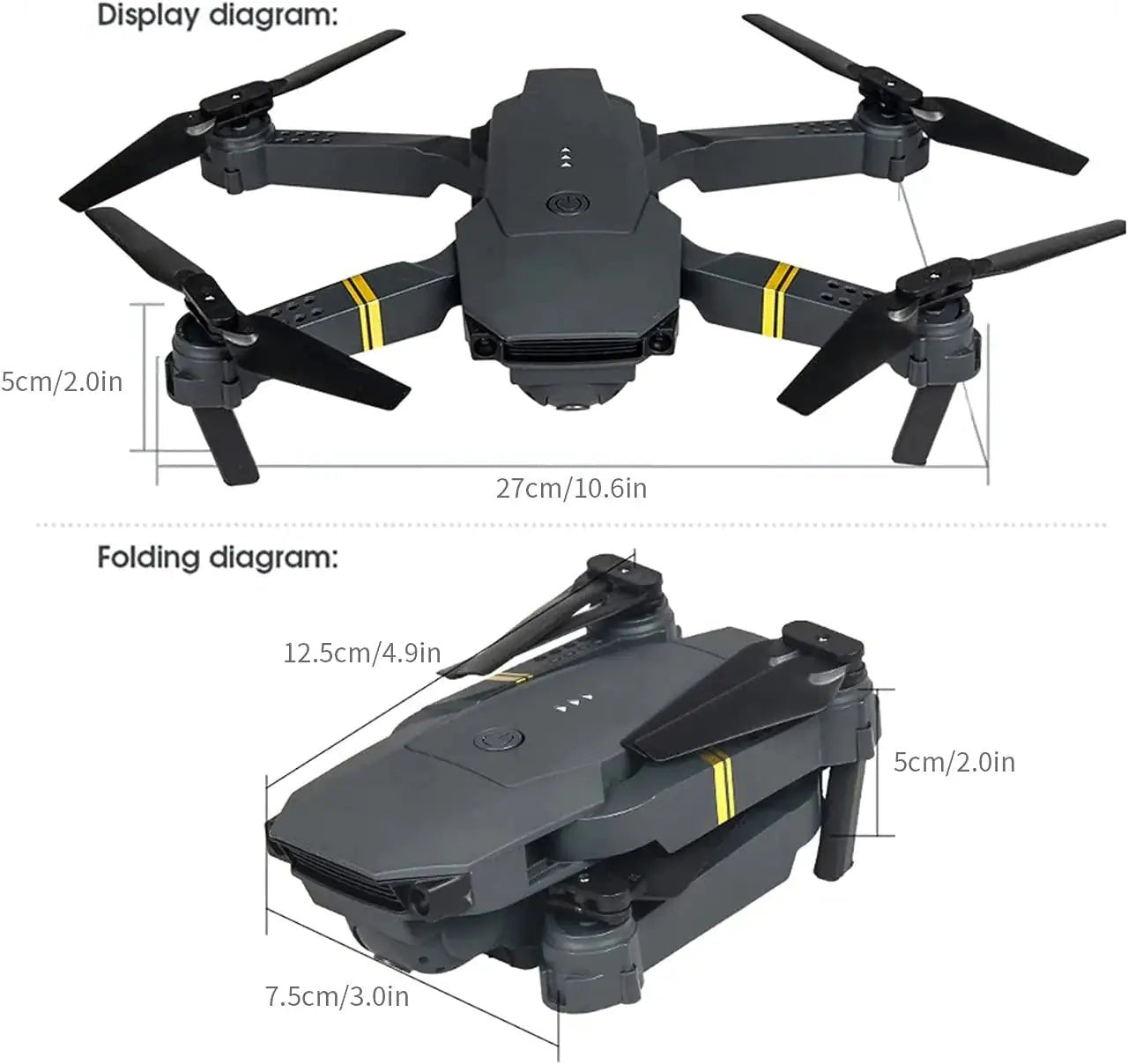 Foldable Quadcopter Drone 720P/1080P/4k HD RC - introvertgiftboxes.com