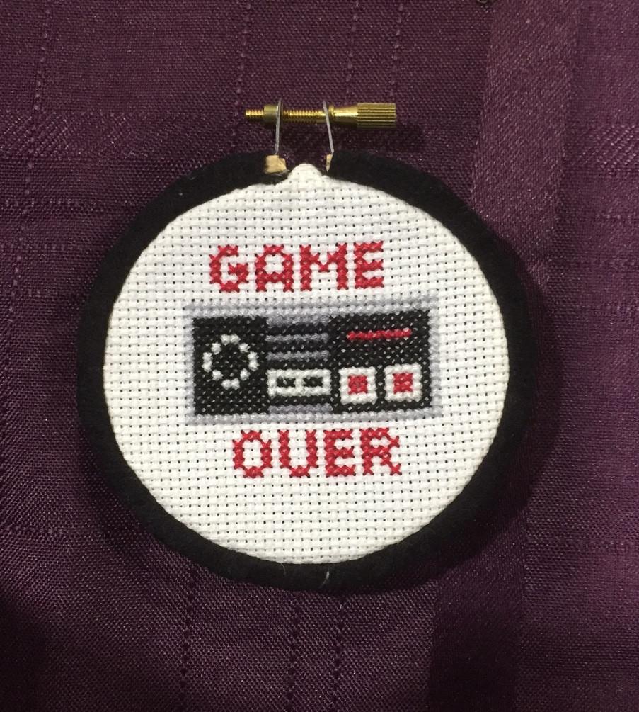 Game Over Controller Counted Cross Stitch DIY Kit, Pattern and - giftsforintroverts.com
