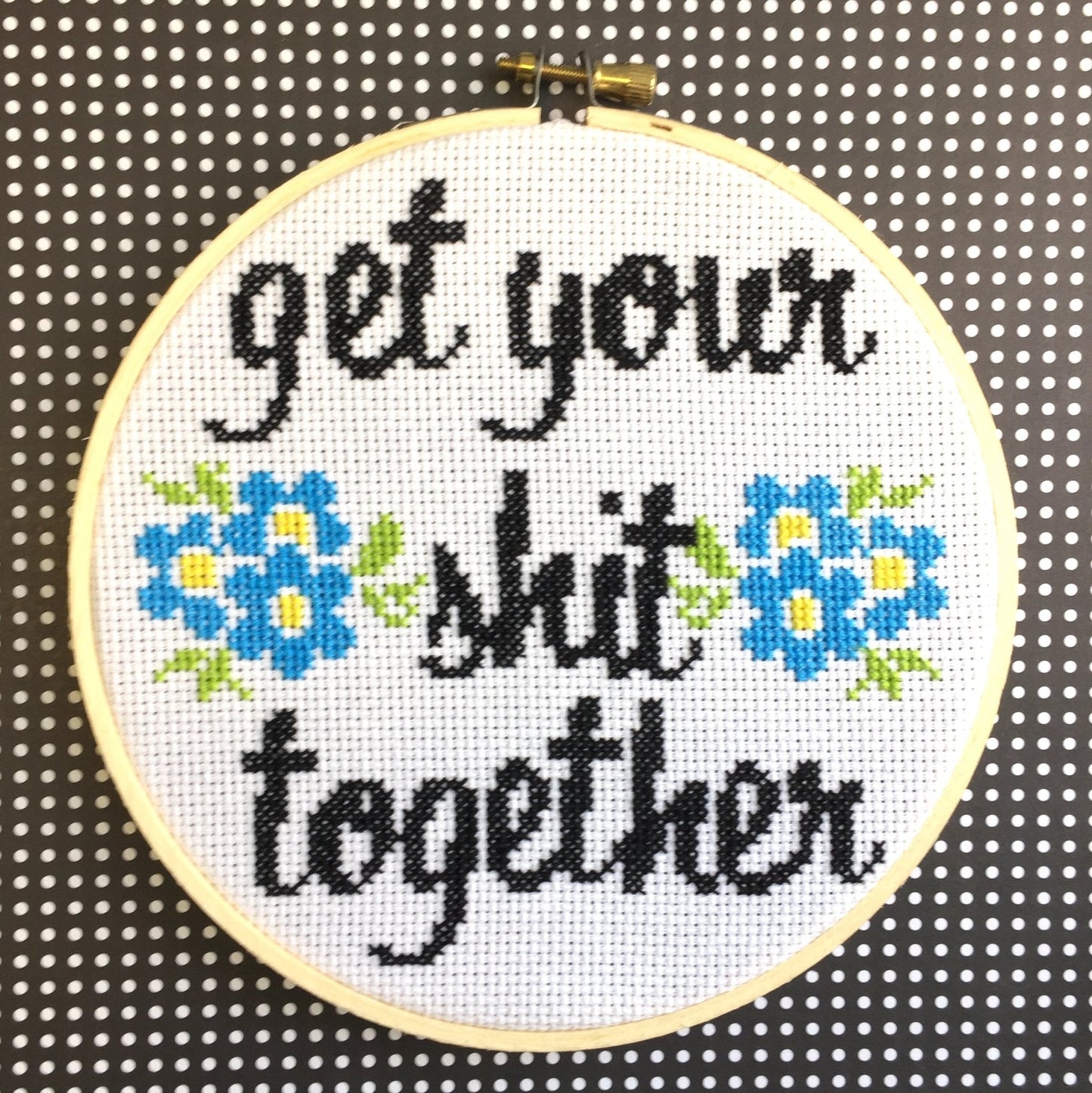 Get Your Shit Together Counted Cross Stitch DIY KIT Intermediate - giftsforintroverts.com