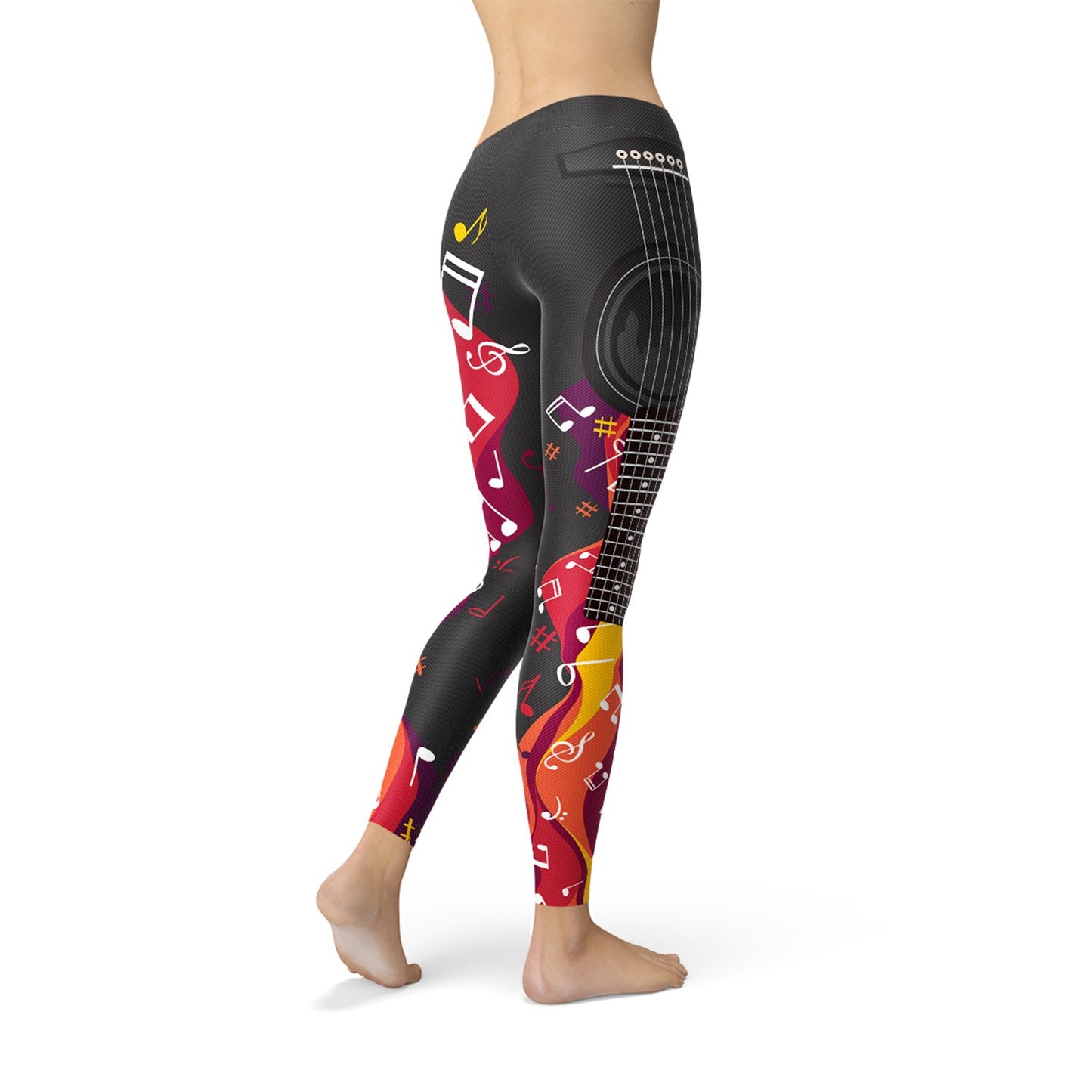 Guitar and Music Note Leggings - giftsforintroverts.com