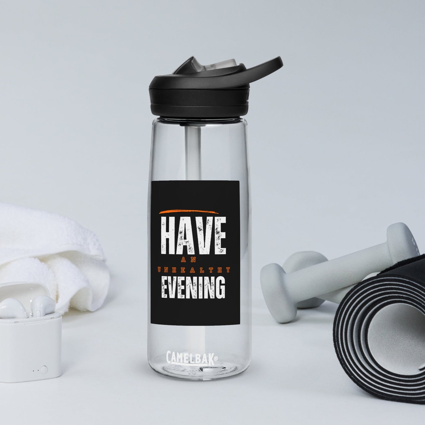 "Have an Unhealthy Evening" Water Bottle - introvertgiftboxes.com
