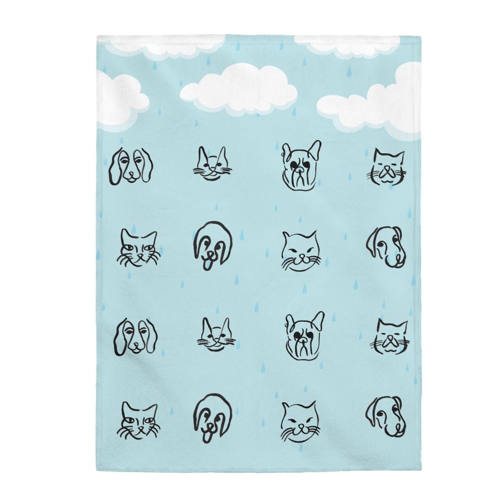 It's Raining Cats and Dogs Plush Blanket - giftsforintroverts.com