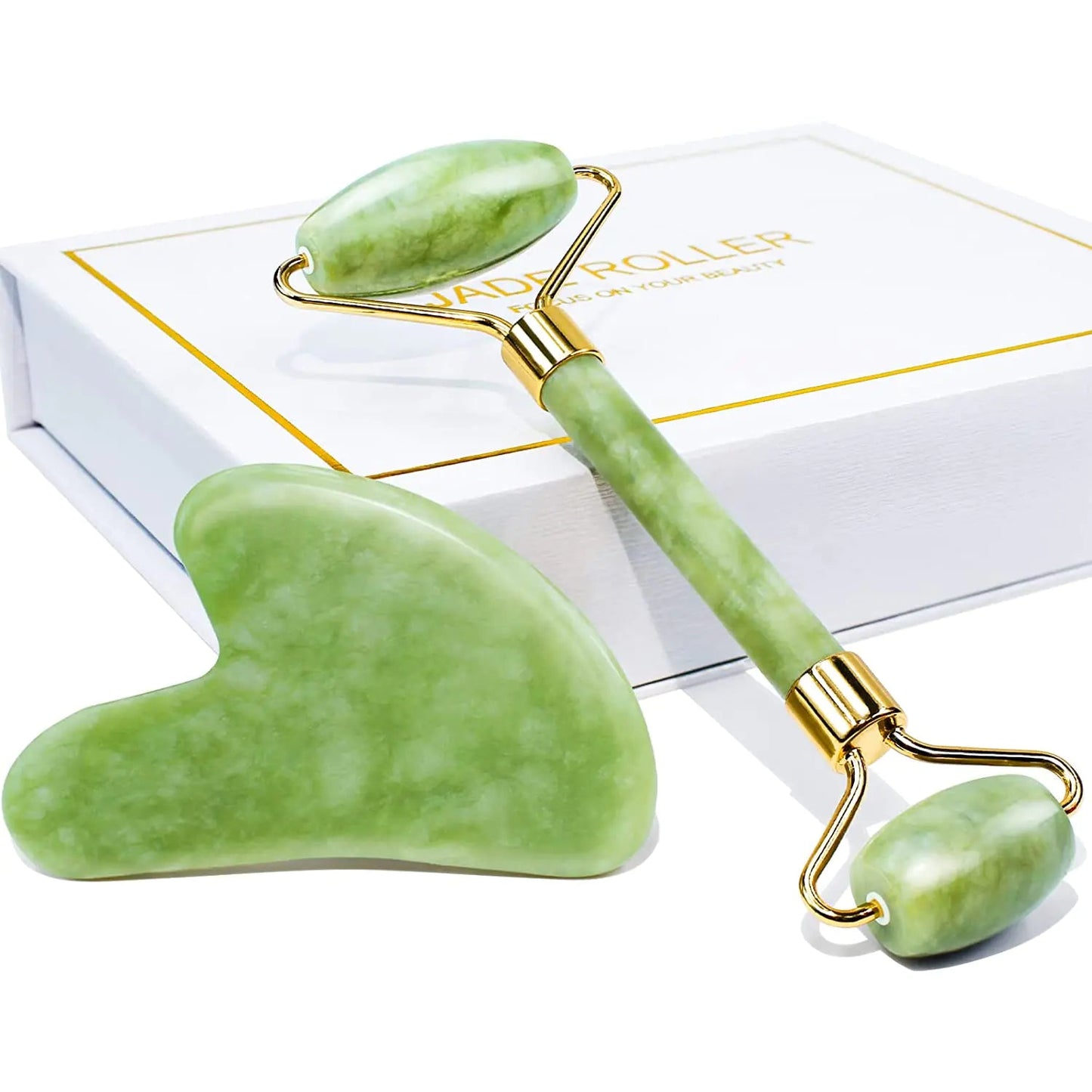 Jade Roller & Gua Sha Gift Box - introvertgiftboxes.com