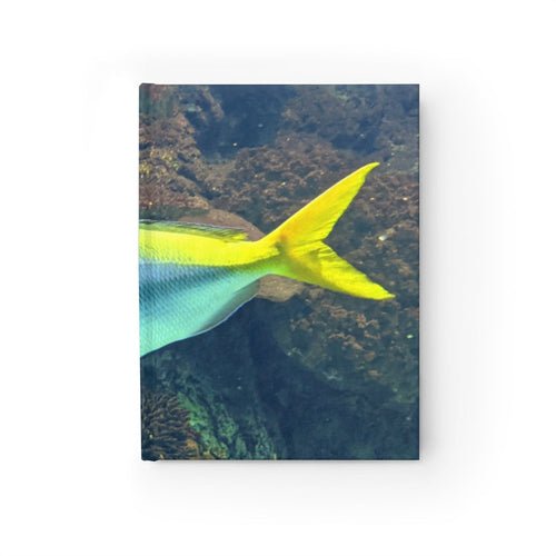 Light Blue and Yellow Fish Journal - Ruled Lines - giftsforintroverts.com