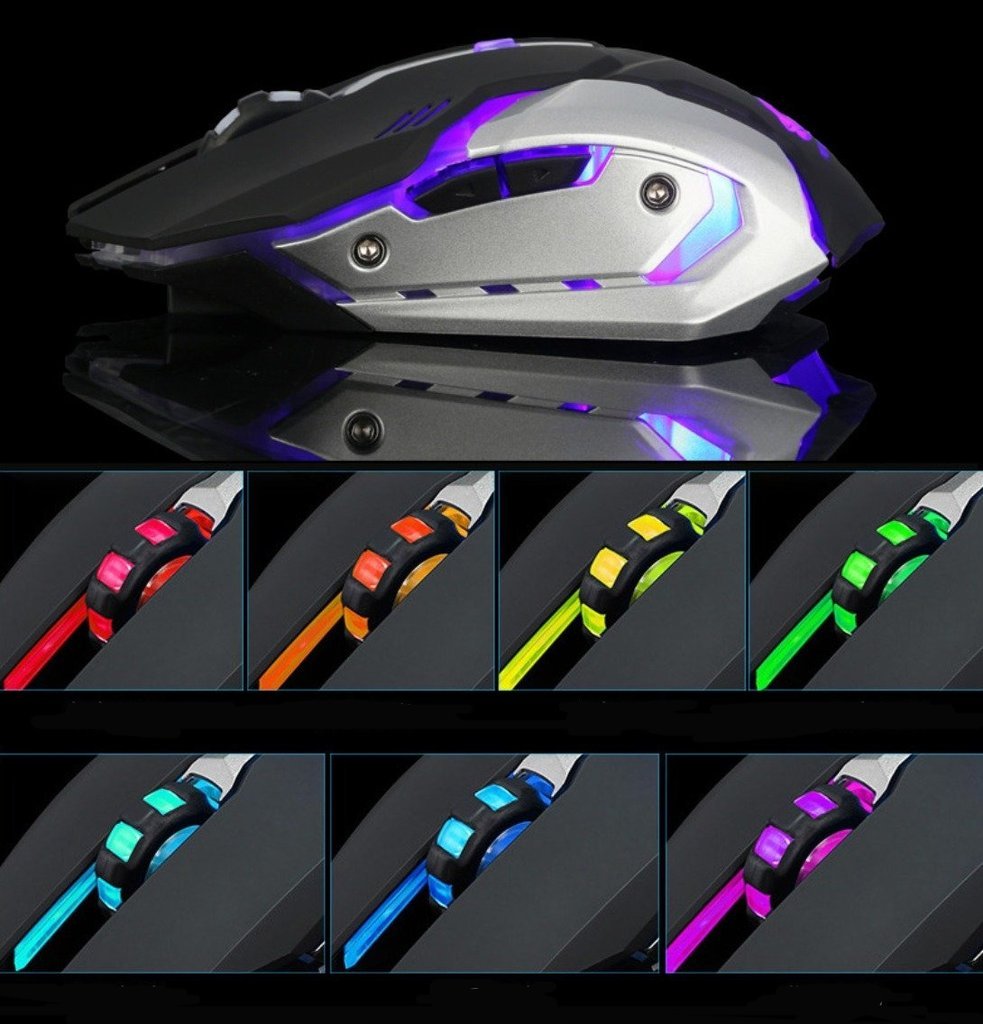 Ninja Dragon Stealth 7 Wireless Silent LED Gaming Mouse - giftsforintroverts.com