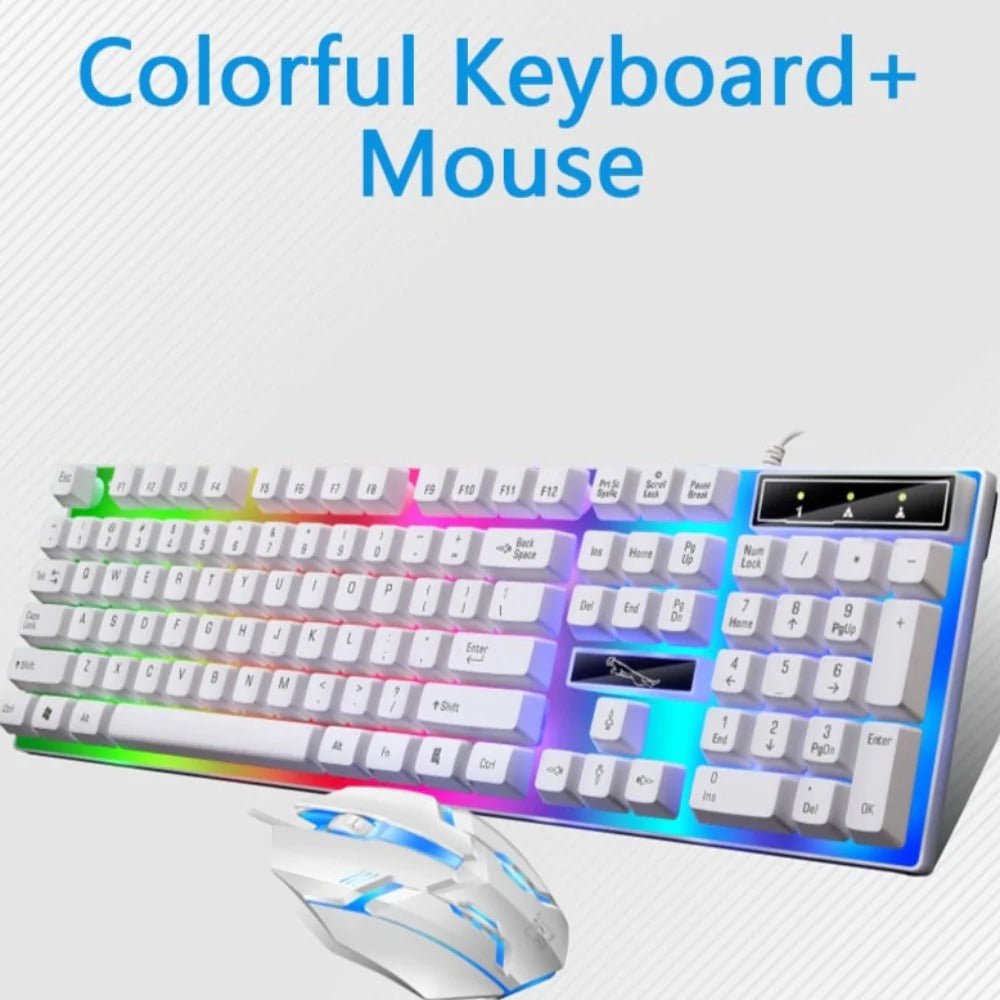 Ninja Dragons White Knight Gaming Keyboard and Mouse Set - giftsforintroverts.com