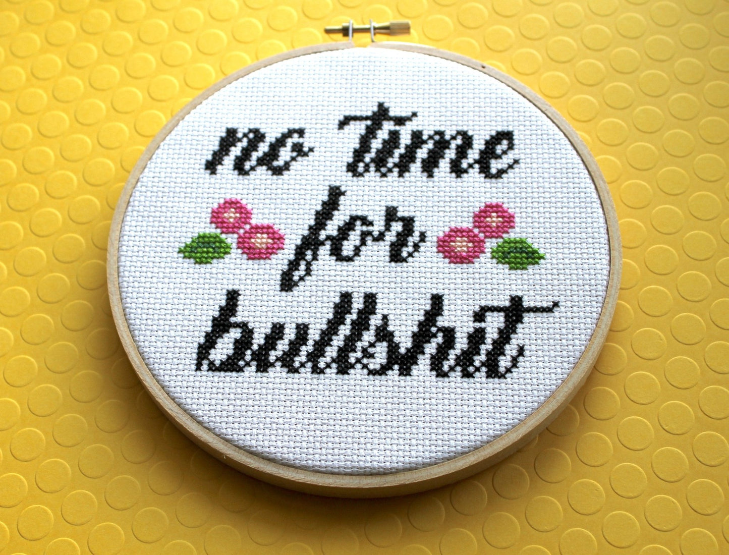 No Time For Bullsh*t Counted Cross Stitch DIY KIT Intermediate - giftsforintroverts.com