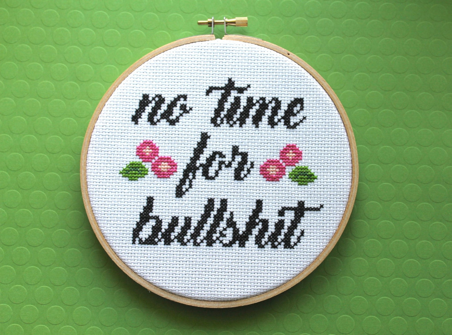 No Time For Bullsh*t Counted Cross Stitch DIY KIT Intermediate - giftsforintroverts.com