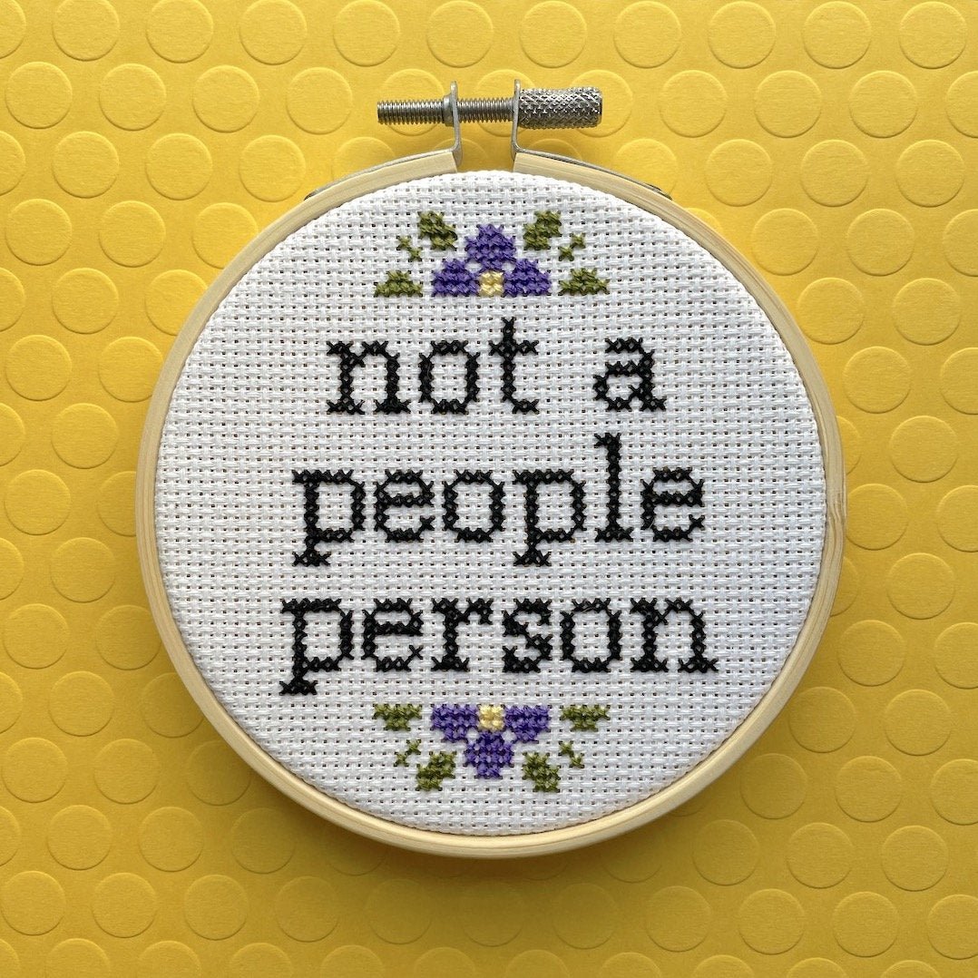 Not a People Person Cross Stitch Kit - giftsforintroverts.com