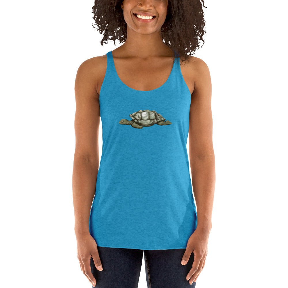 "One Tired Turtle" Women's Racerback Tank - giftsforintroverts.com