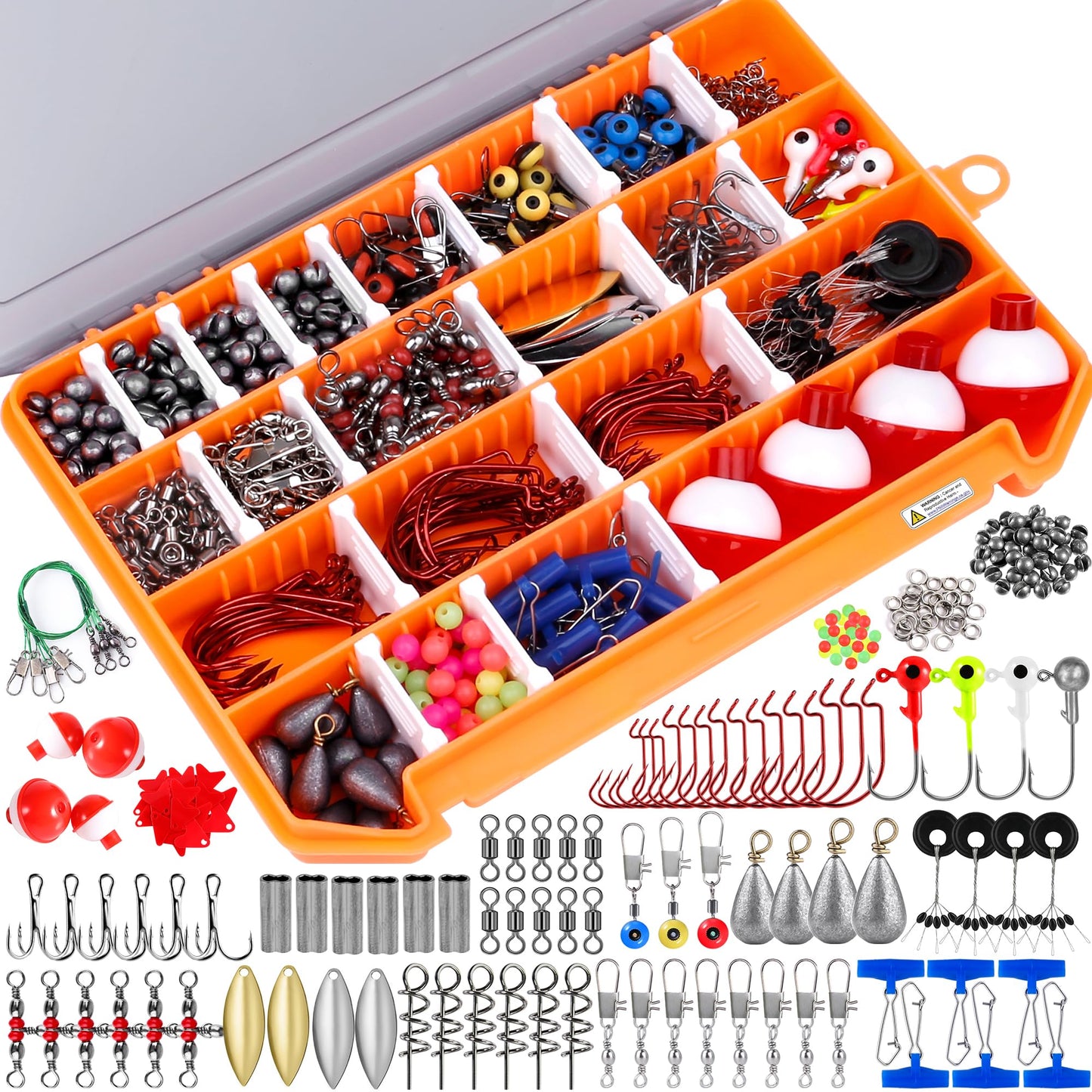 PLUSINNO Fishing Lures Baits Tackle Including Crankbaits, Spinnerbaits, Plastic Worms, Jigs, Topwater Lures, Tackle Box