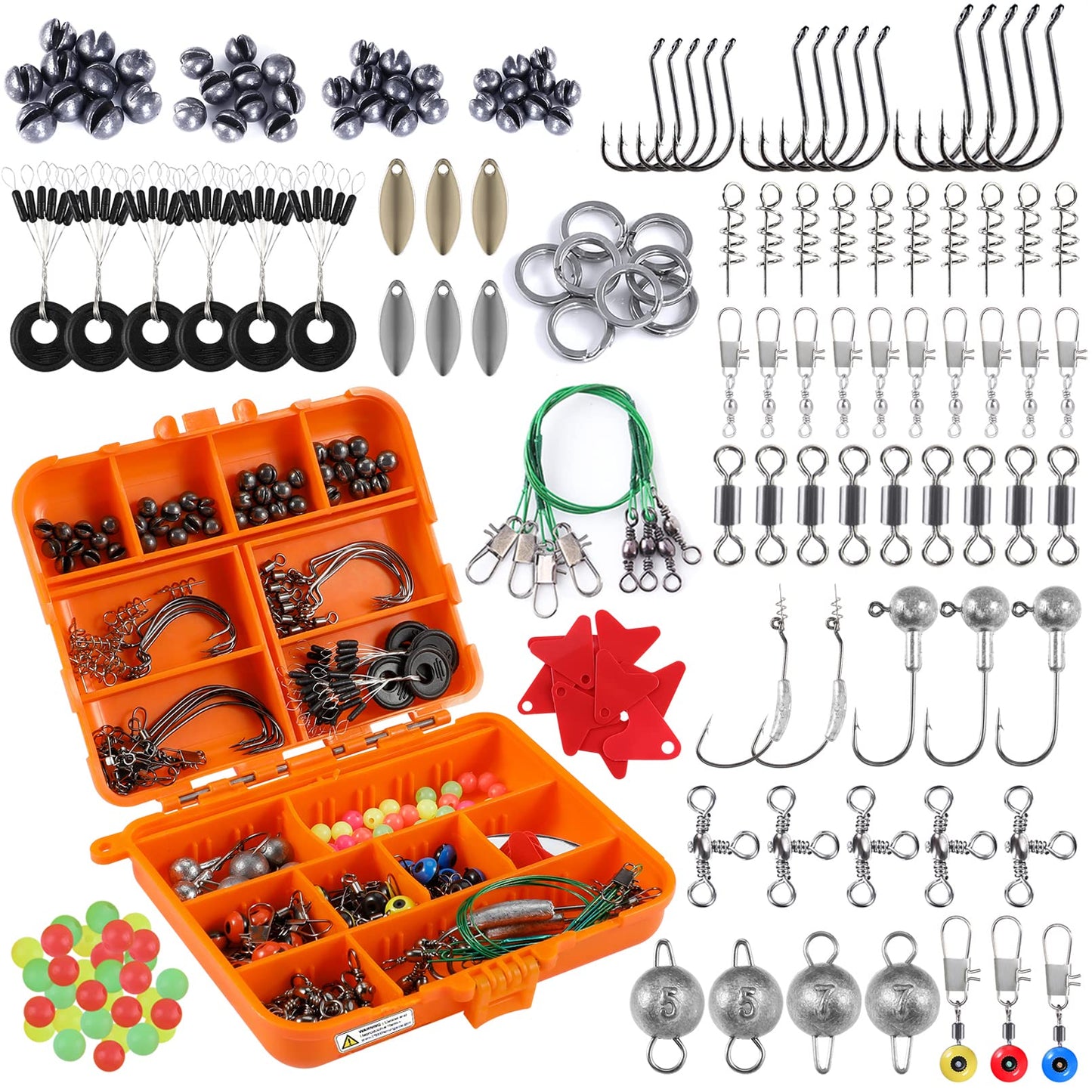 PLUSINNO Fishing Lures Baits Tackle Including Crankbaits, Spinnerbaits, Plastic Worms, Jigs, Topwater Lures, Tackle Box
