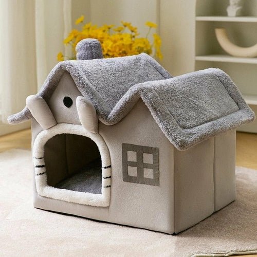 Removable Roof Plush Pet House - giftsforintroverts.com