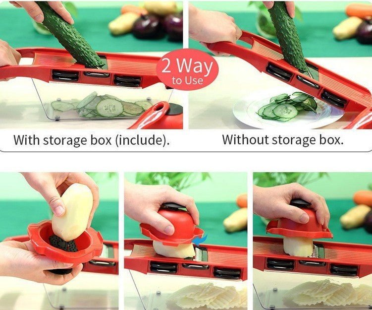 Stainless Steel 6 Blades Vegetable Slicer - giftsforintroverts.com