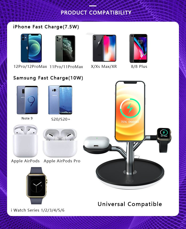 Universal Wireless Charging Stand for Iphone Apple Watch Airpods - giftsforintroverts.com
