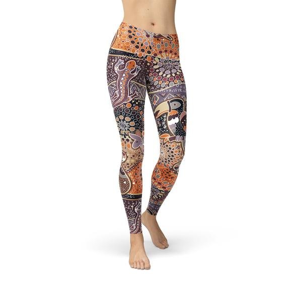 Womens Aboriginal Dreamtime Leggings - giftsforintroverts.com
