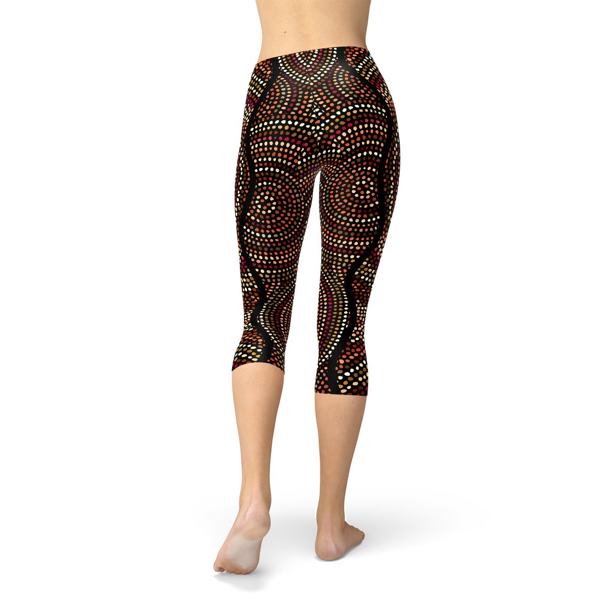 Womens Polka Dots Aboriginal Artwork Capri - giftsforintroverts.com