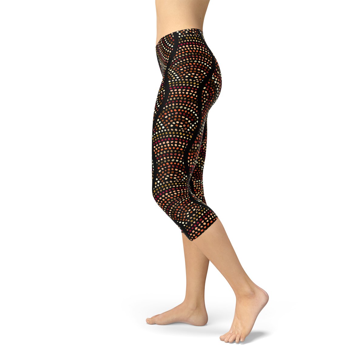 Womens Polka Dots Aboriginal Artwork Capri - giftsforintroverts.com