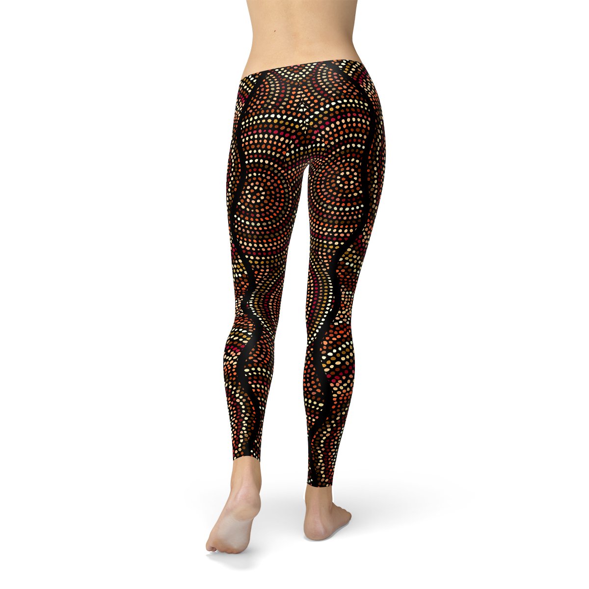 Womens Polka Dots Aboriginal Artwork Leggings - giftsforintroverts.com