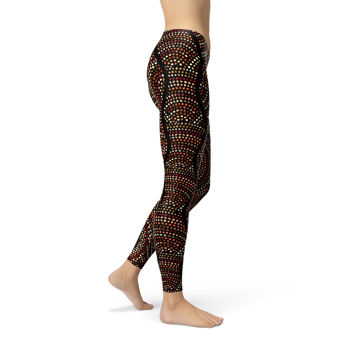 Womens Polka Dots Aboriginal Artwork Leggings - giftsforintroverts.com